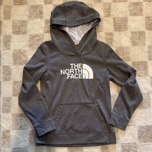 The North Face Gray Pullover Hoodie with White Logo